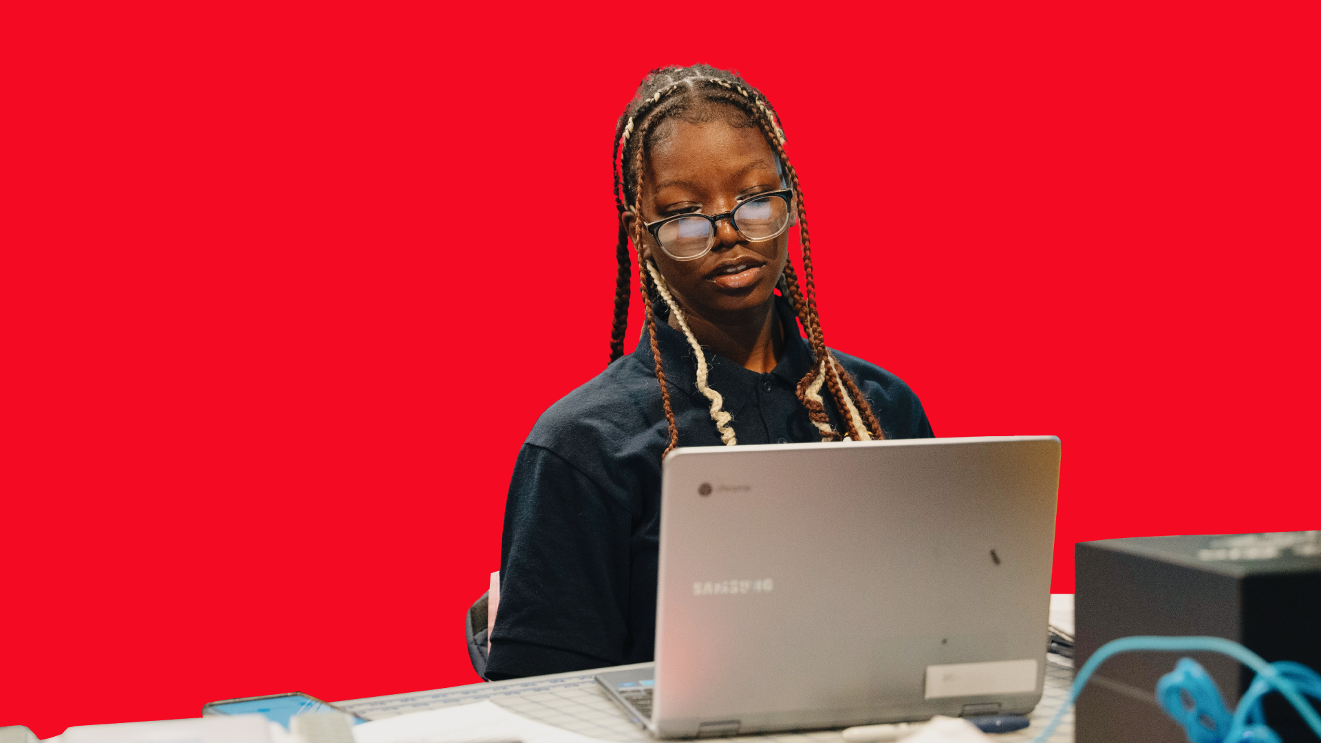 Girl on her laptop.
